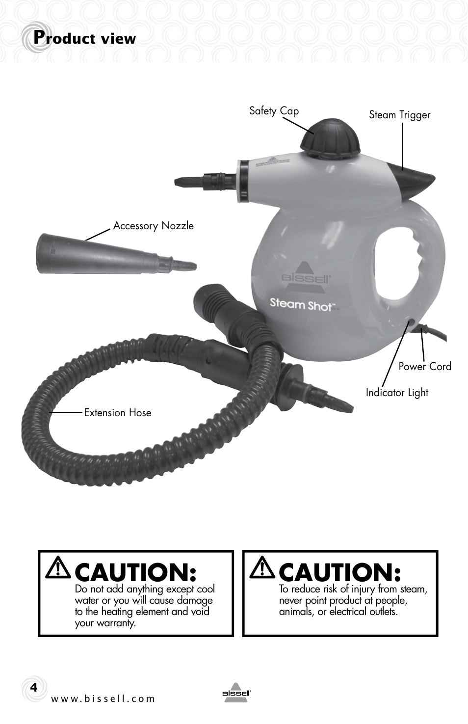 Caution | Bissell 2635 User Manual | Page 4 / 12