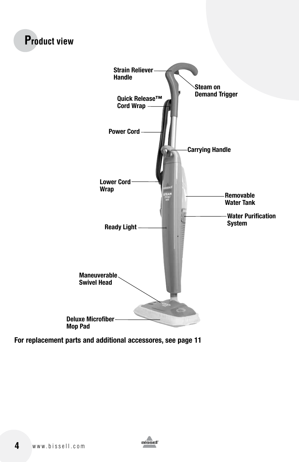 Roduct view | Bissell 65A8 User Manual | Page 4 / 12