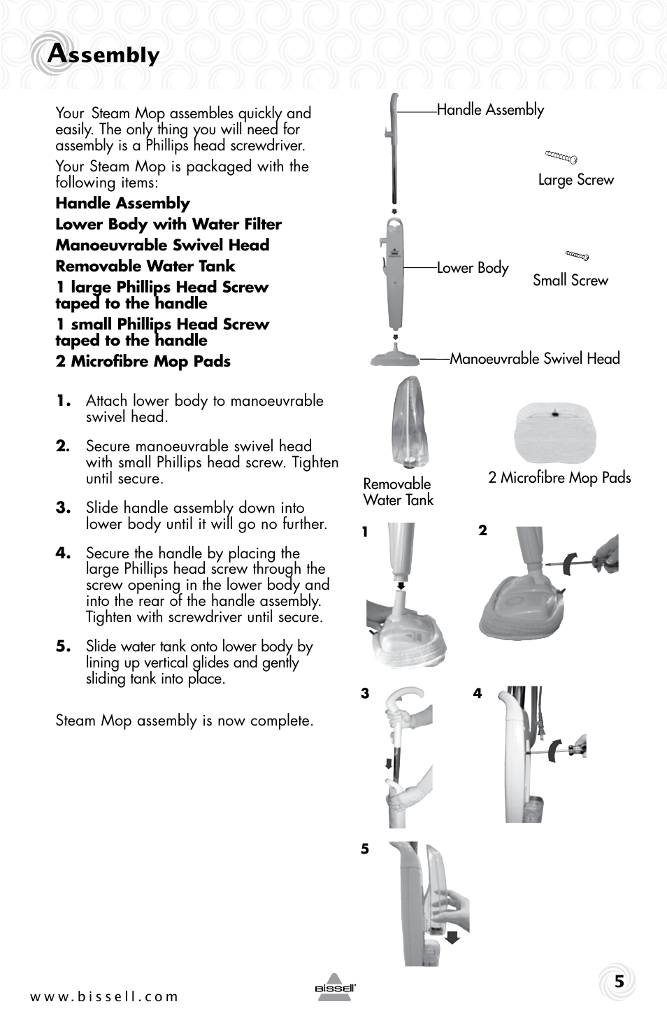 Ssembly | Bissell 1005E User Manual | Page 5 / 12