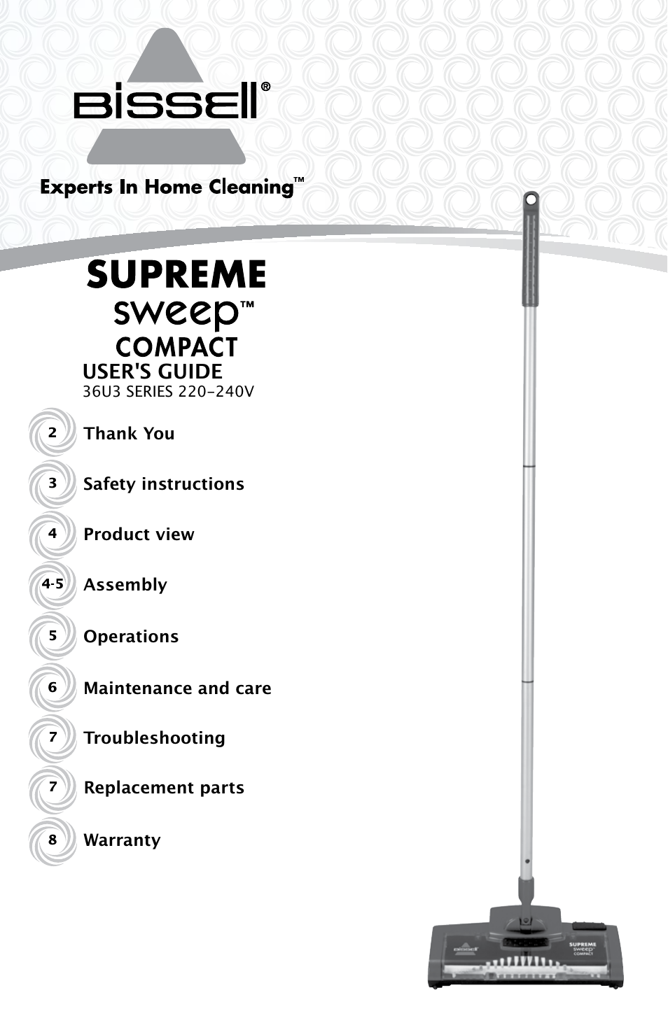 Bissell 36U3 User Manual | 8 pages