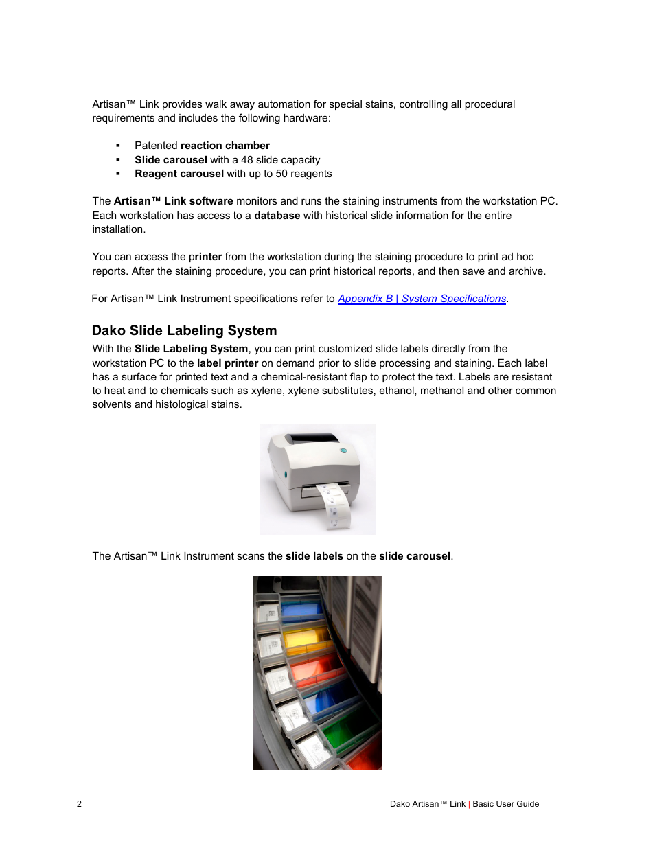 Dako slide labeling system | Dako Artisan™ Link Pro User Manual | Page 10 / 90