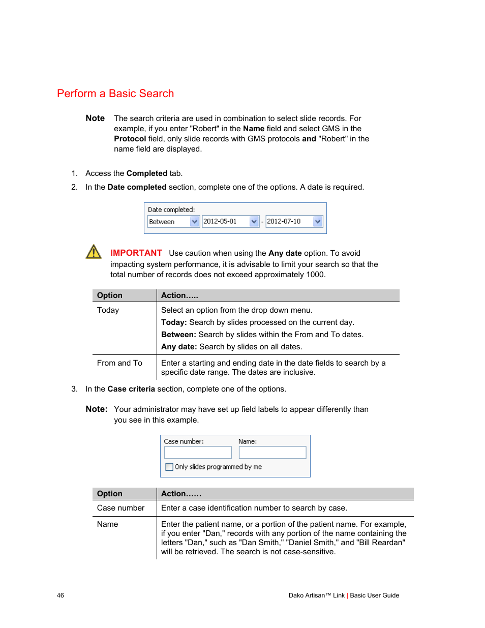 Perform a basic search | Dako Artisan™ Link Pro User Manual | Page 54 / 90