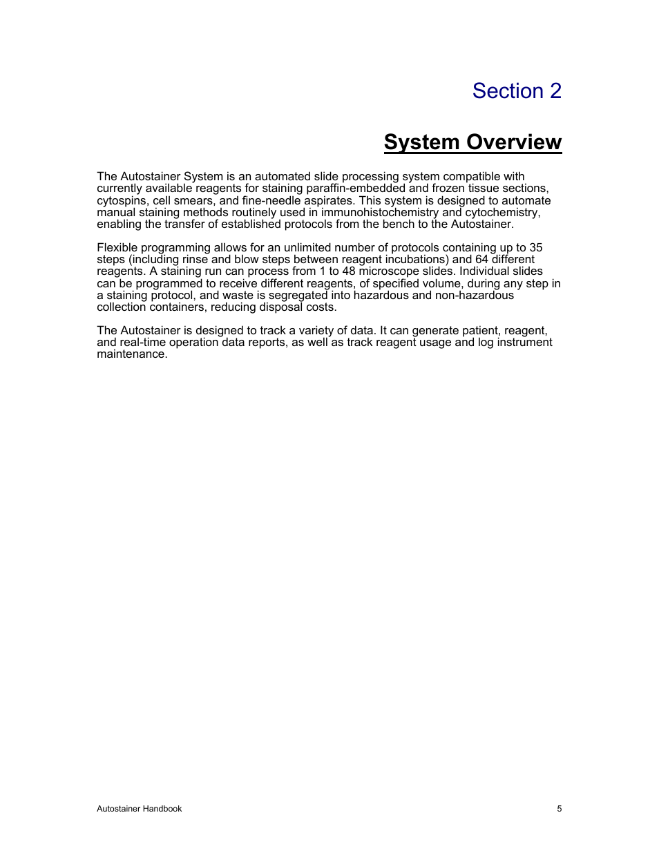 System overview | Dako Autostainer User Manual | Page 13 / 53