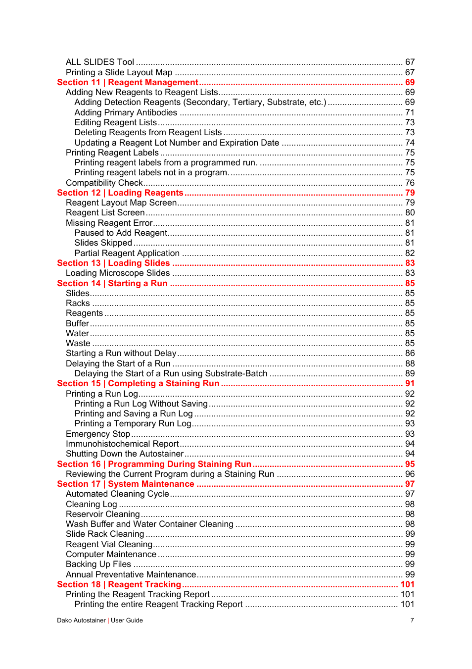 Dako Autostainer User Manual | Page 7 / 125