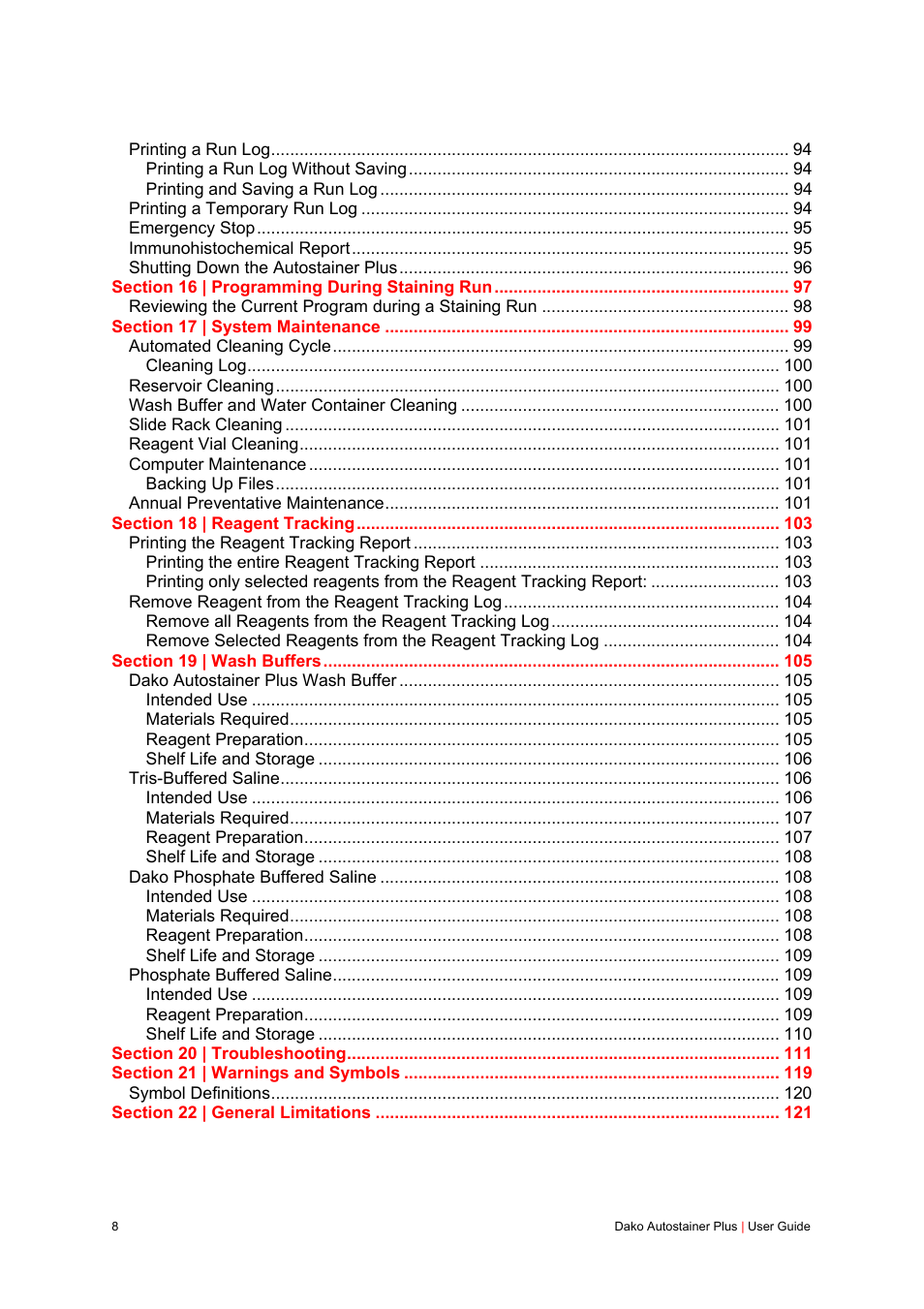 Dako Autostainer Plus User Manual | Page 8 / 121