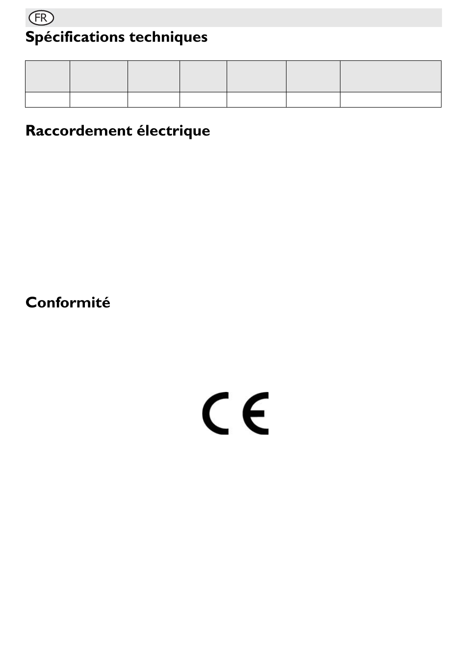 Spécifications techniques raccordement électrique, Conformité | Buffalo G108 User Manual | Page 22 / 64