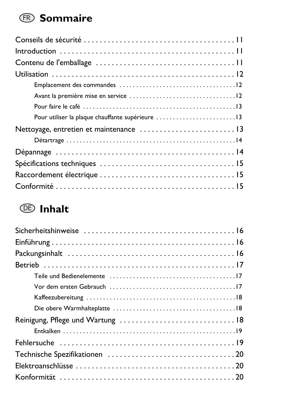 Sommaire, Inhalt | Buffalo G108 User Manual | Page 3 / 64