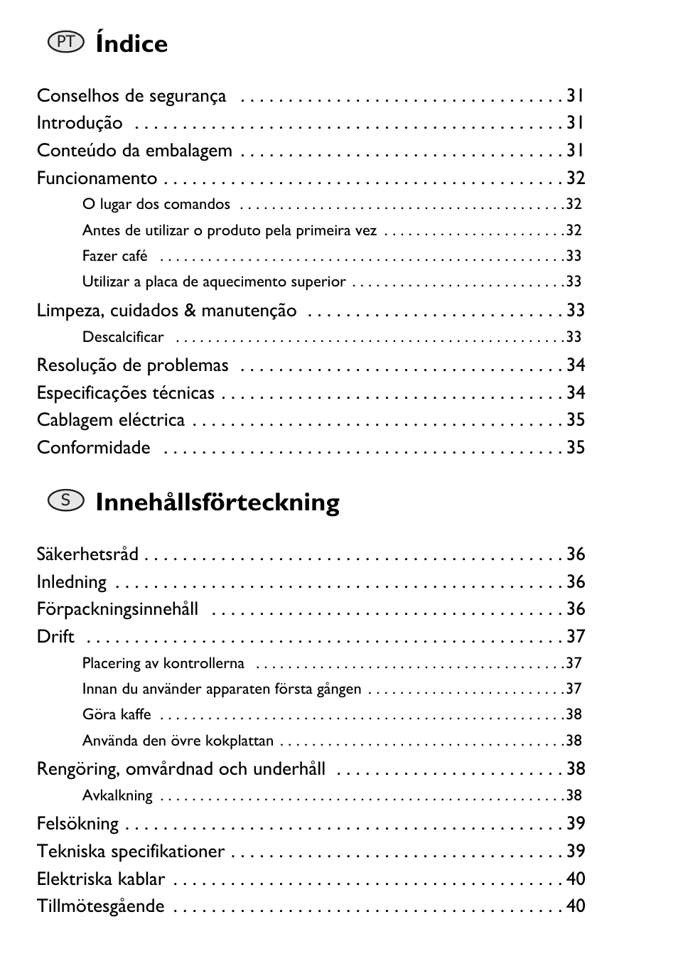 Índice, Innehållsförteckning | Buffalo G108 User Manual | Page 5 / 64