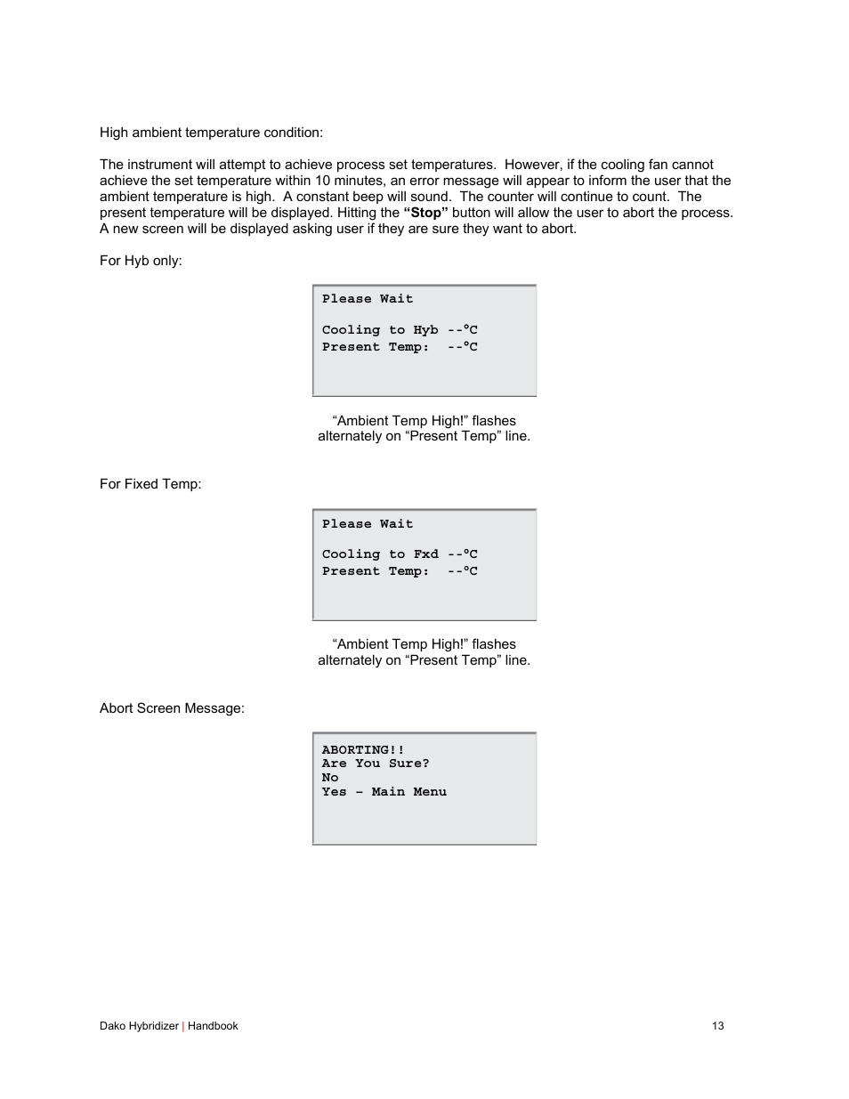 Dako Hybridizer User Manual | Page 13 / 32