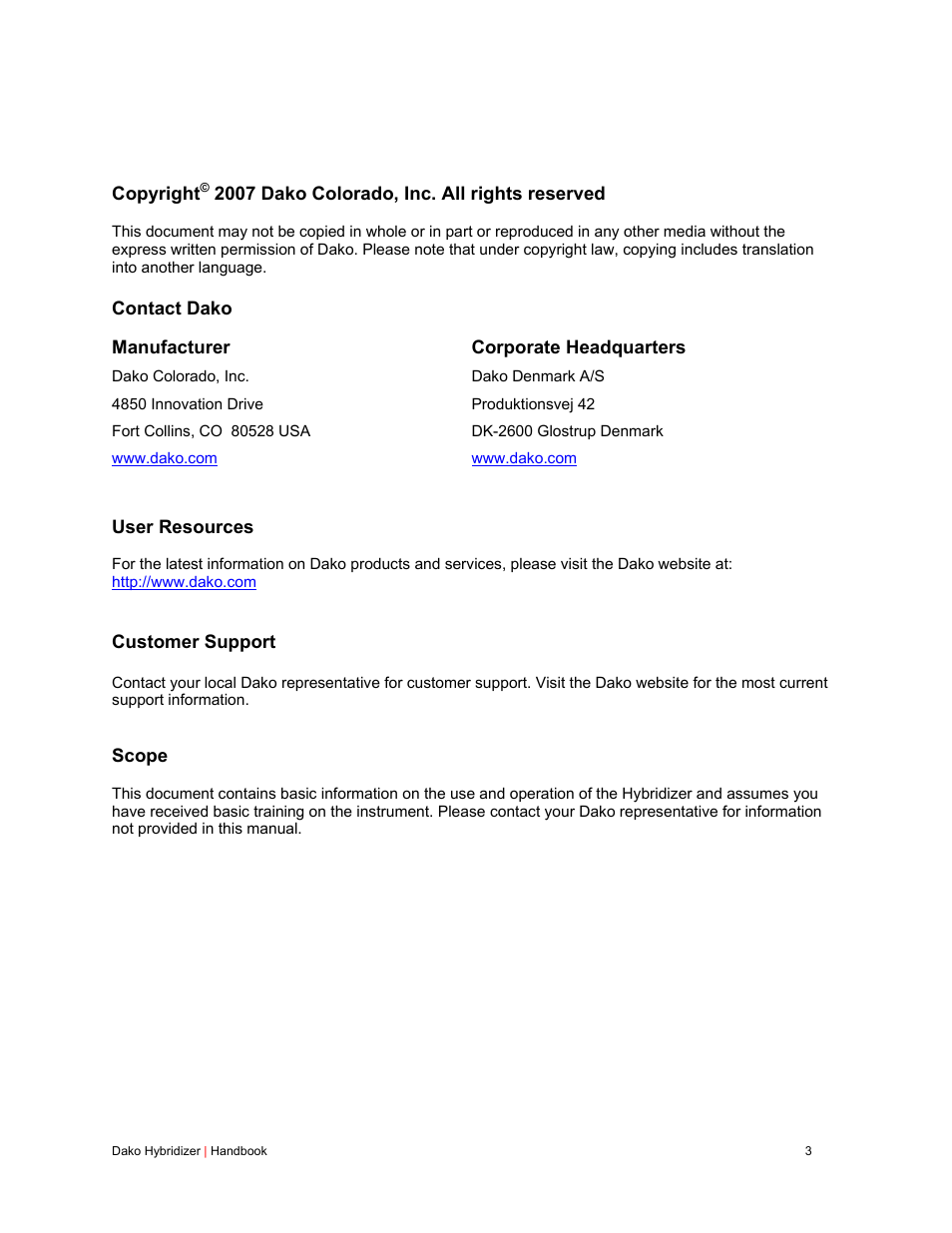 Dako Hybridizer User Manual | Page 3 / 32