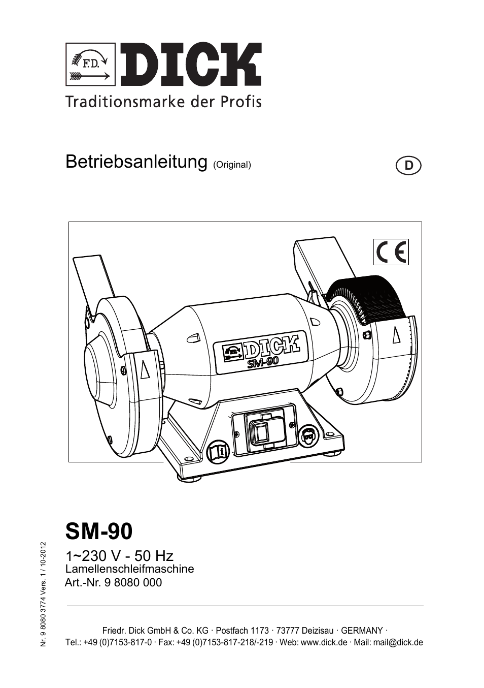 Dick SM-90 230V User Manual | 192 pages
