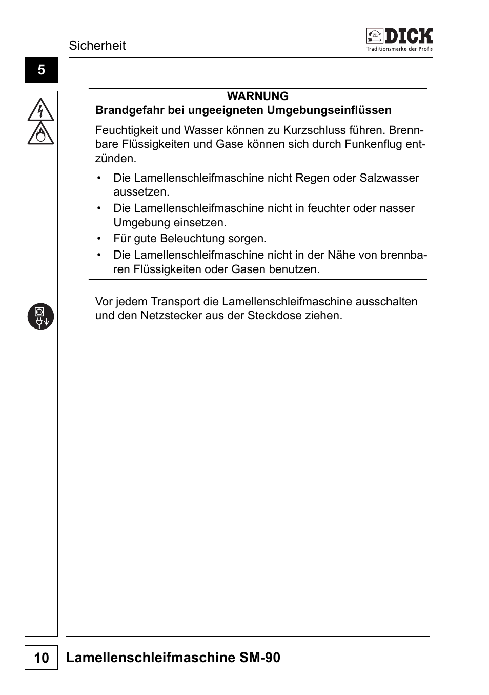 Lamellenschleifmaschine sm-90 10 | Dick SM-90 230V User Manual | Page 10 / 192