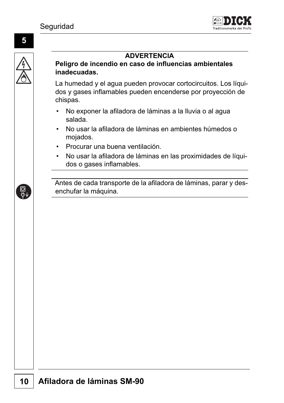 Afiladora de láminas sm-90 10 | Dick SM-90 230V User Manual | Page 106 / 192