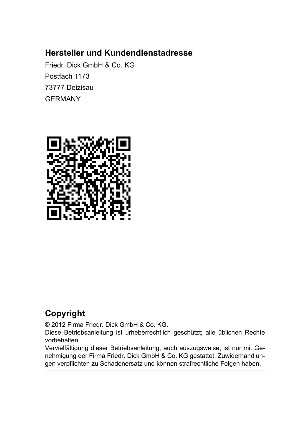 Dick SM-90 230V User Manual | Page 2 / 192