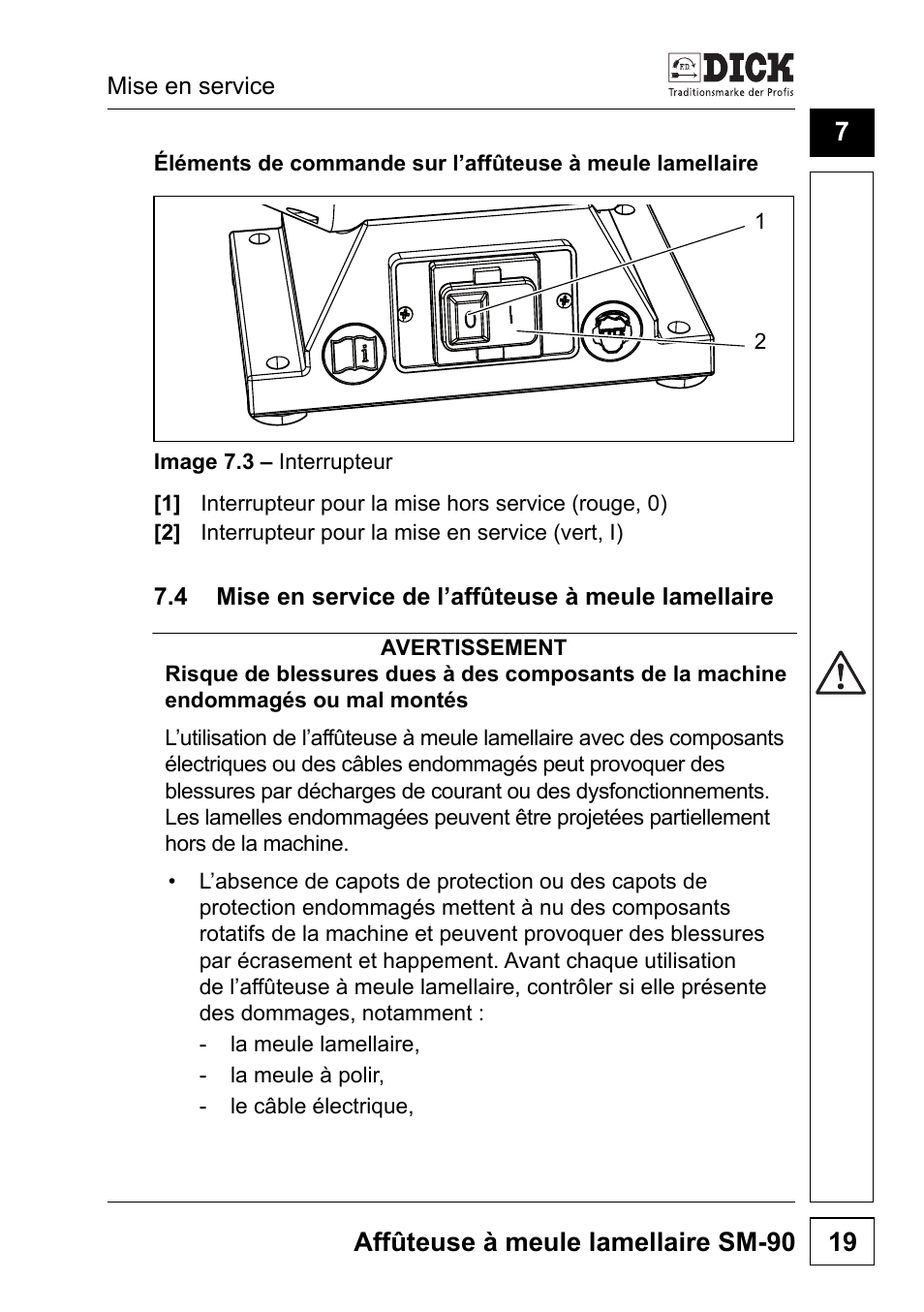 Affûteuse à meule lamellaire sm-90 19 | Dick SM-90 230V User Manual | Page 83 / 192