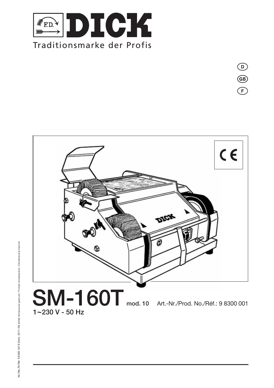 Dick SM-160 T 230V User Manual | 26 pages