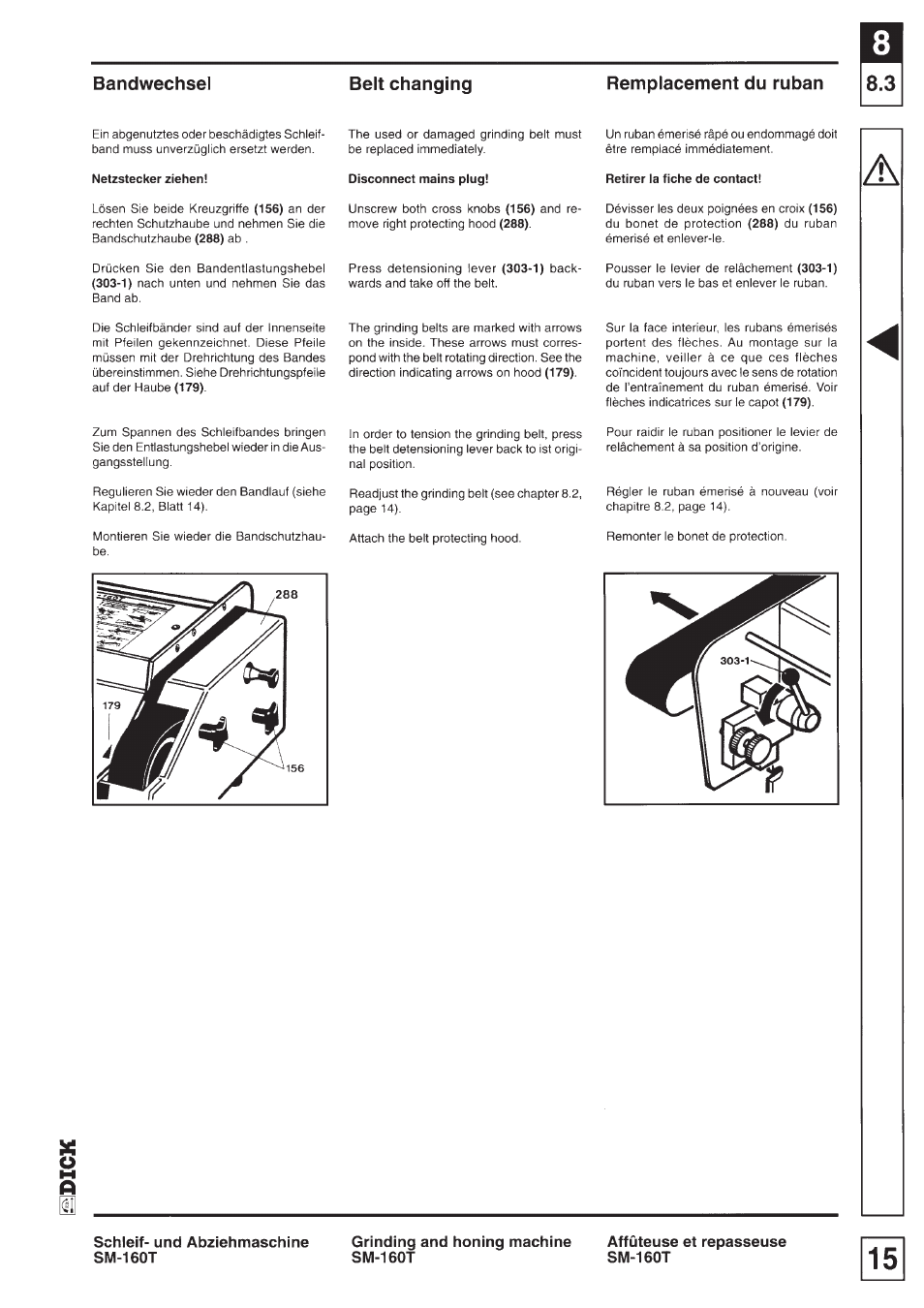 Dick SM-160 T 230V User Manual | Page 15 / 26