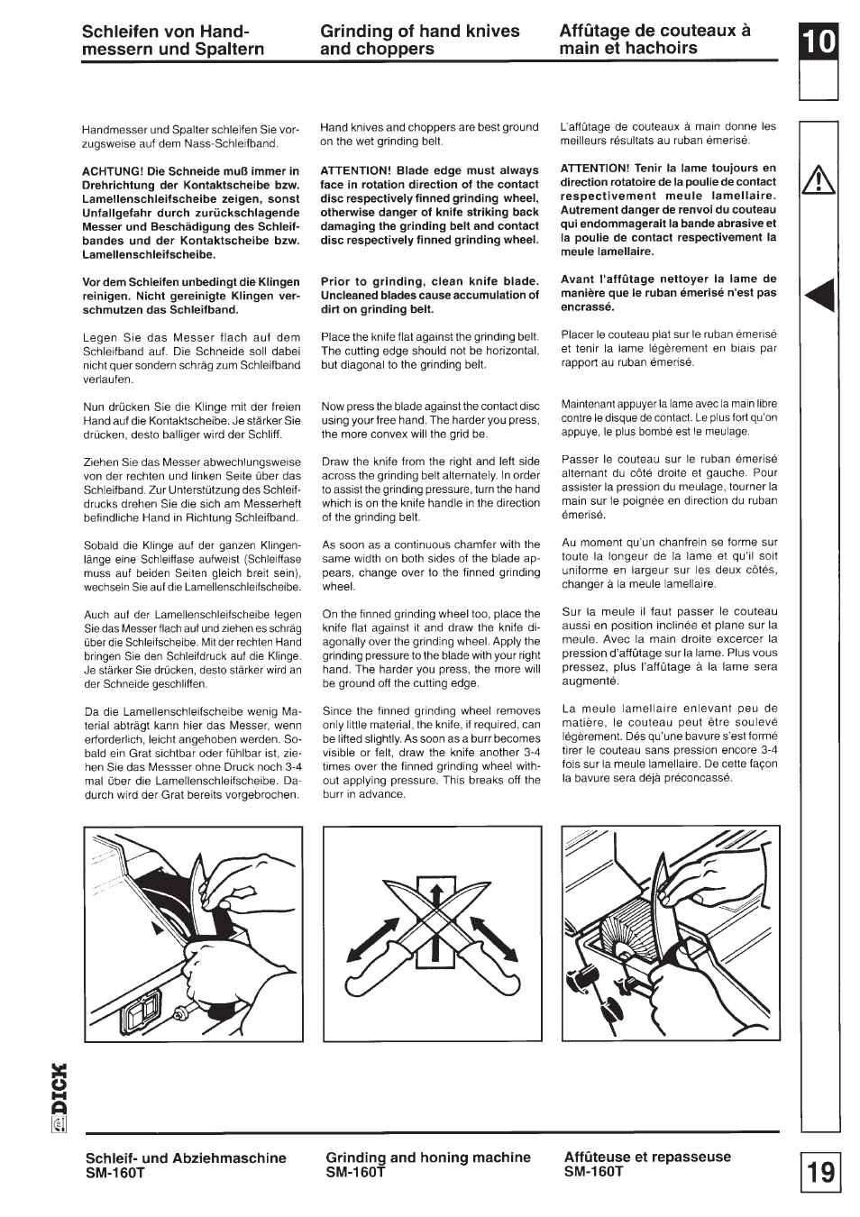 Dick SM-160 T 230V User Manual | Page 19 / 26