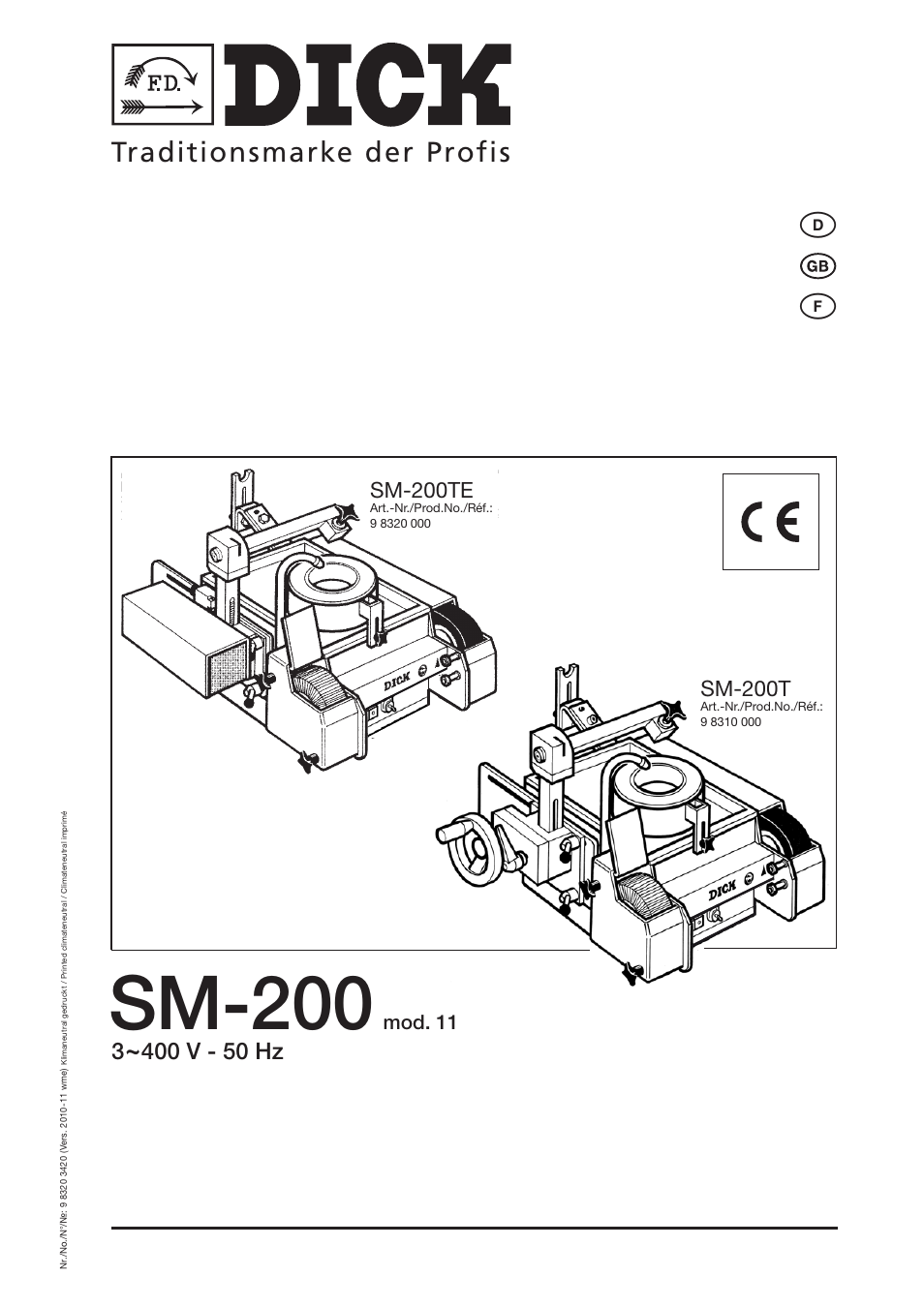 Dick SM-200 400V User Manual | 34 pages