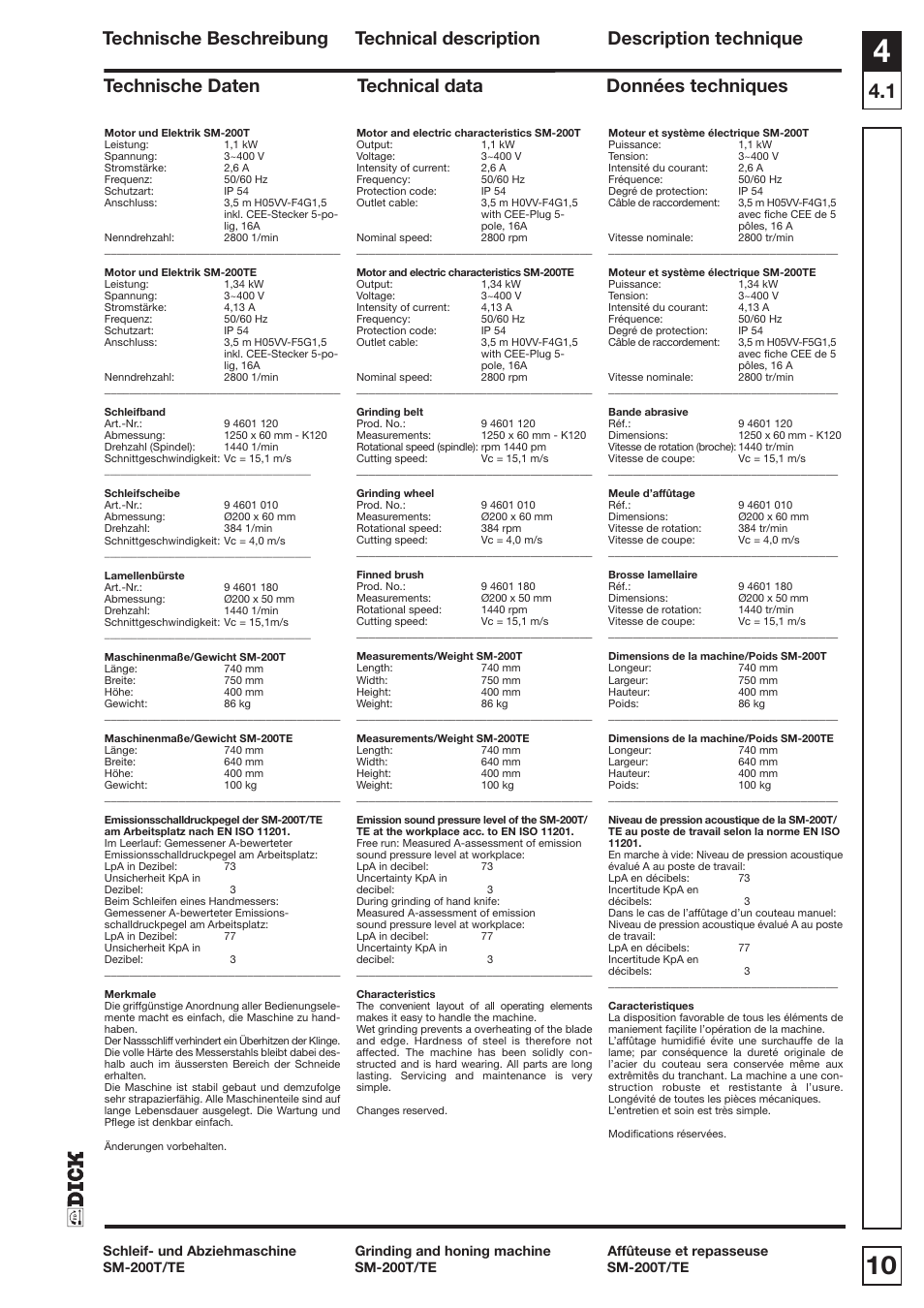 Dick SM-200 400V User Manual | Page 10 / 34