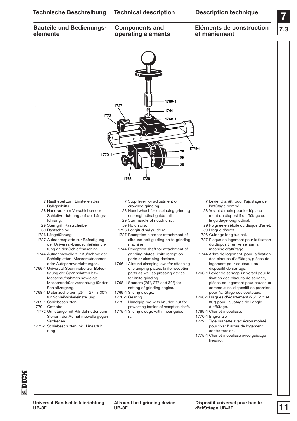 Dick UB3F User Manual | Page 11 / 20