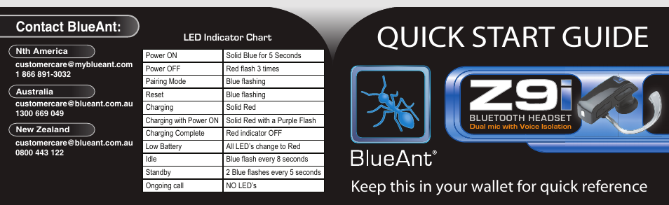 BlueAnt Z9 User Manual | 2 pages