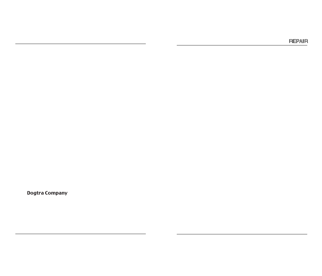 Warranty and repair information | Dogtra 150NCP User Manual | Page 19 / 20