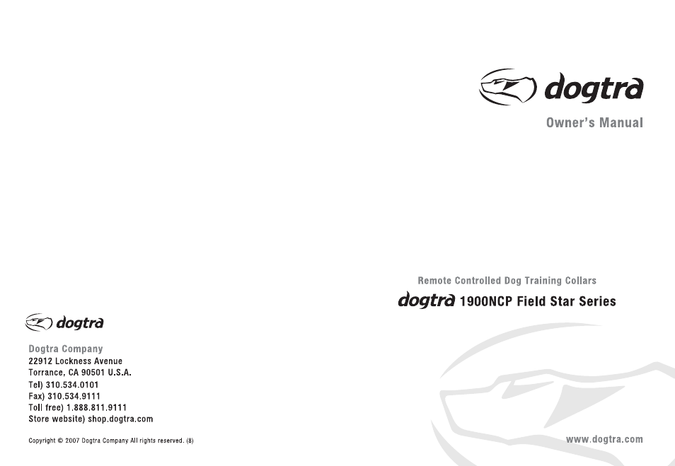 Dogtra 1900 Series User Manual | 21 pages