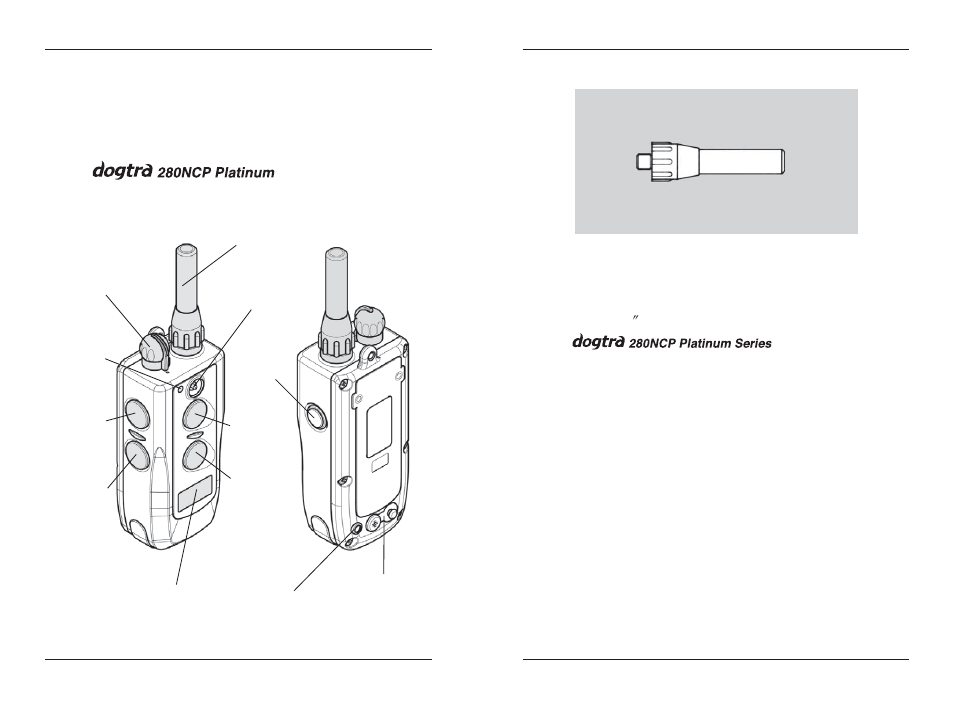 Description of transmitter parts, 6description of transmitter parts, Transmitter (2-dog) | Dogtra 280 Series User Manual | Page 5 / 22