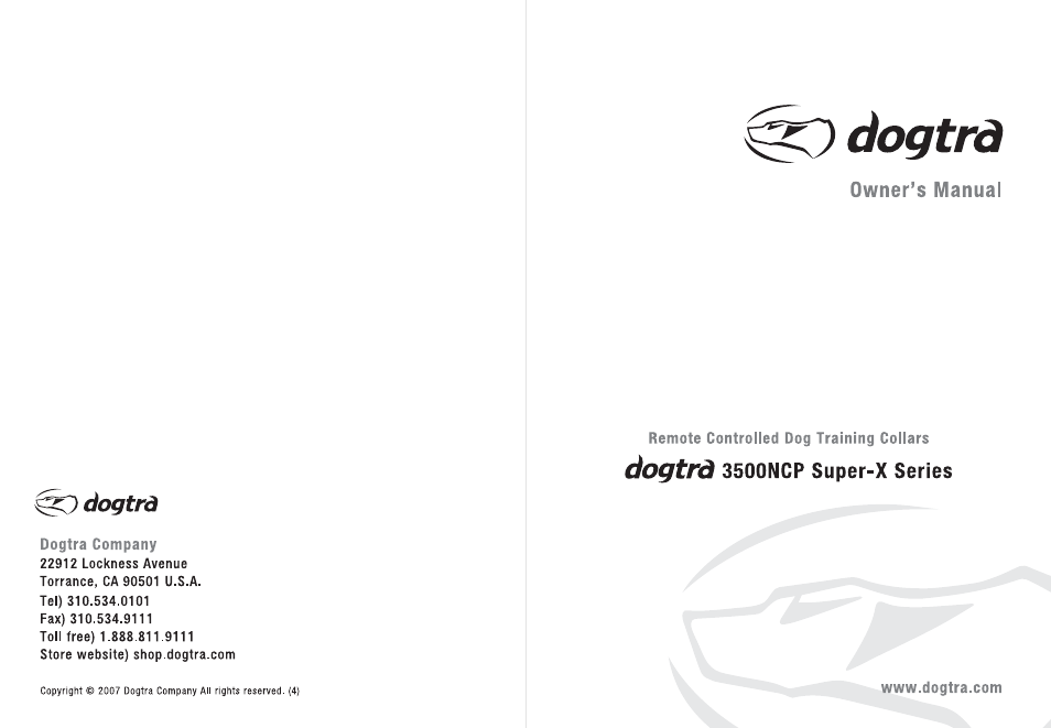 Dogtra 3500 Series User Manual | 23 pages