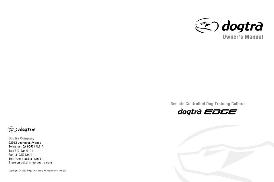 Dogtra EDGE User Manual | 19 pages