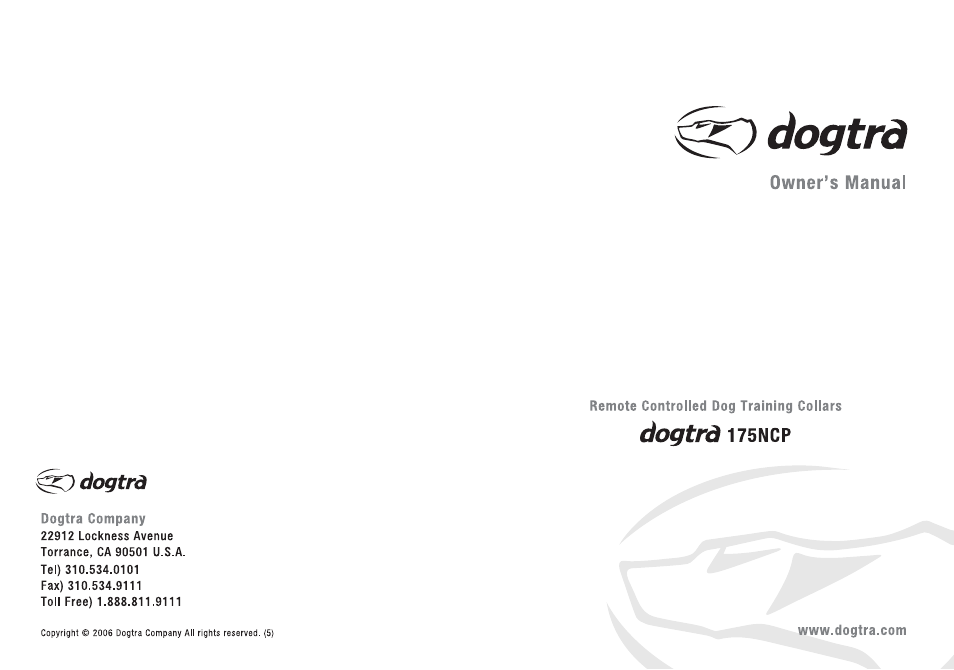 Dogtra 175NCP User Manual | 20 pages