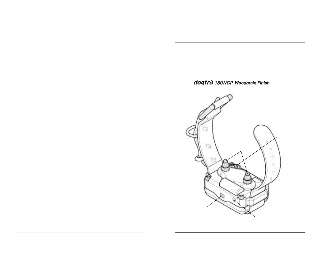 Description of collar / receiver parts | Dogtra 180NCP User Manual | Page 8 / 18