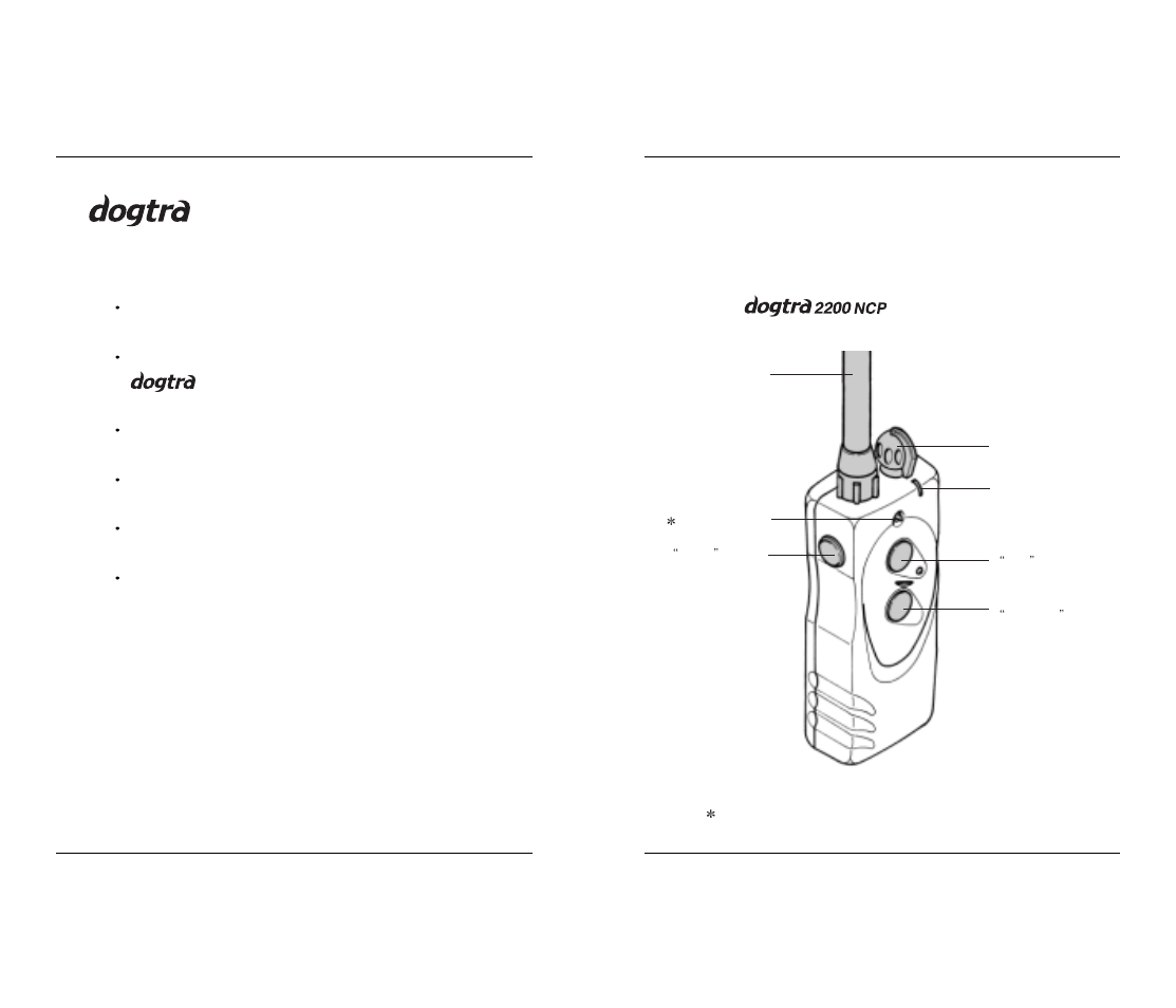Description of transmitter parts, Collar package contents | Dogtra 2200 Series User Manual | Page 4 / 18