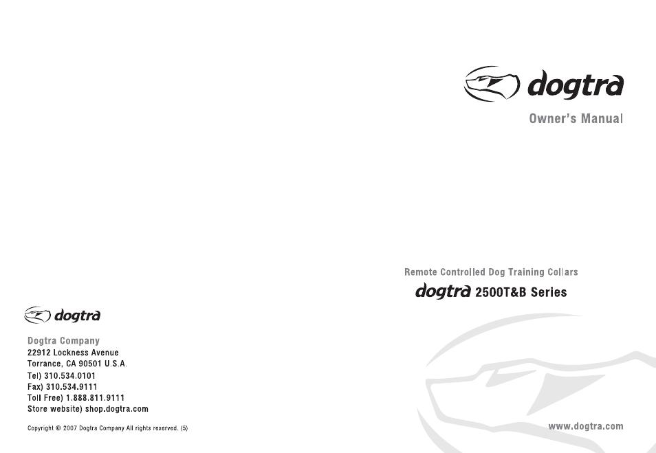 Dogtra 2500B Series User Manual | 28 pages