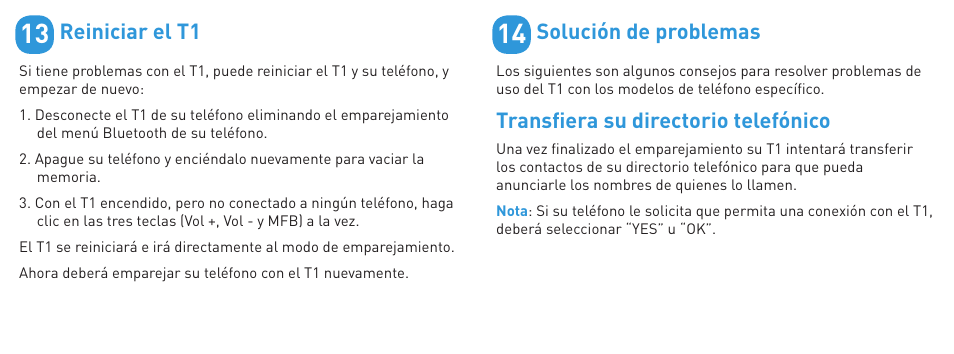 BlueAnt T1 User Manual | Page 18 / 24
