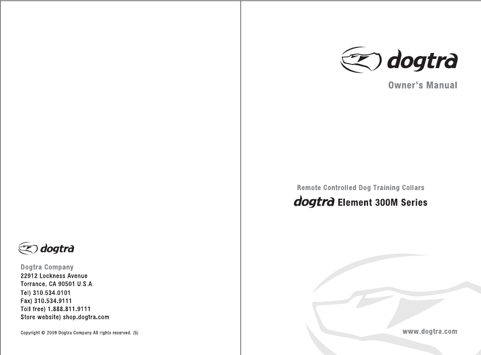 Dogtra 300M Series User Manual | 20 pages