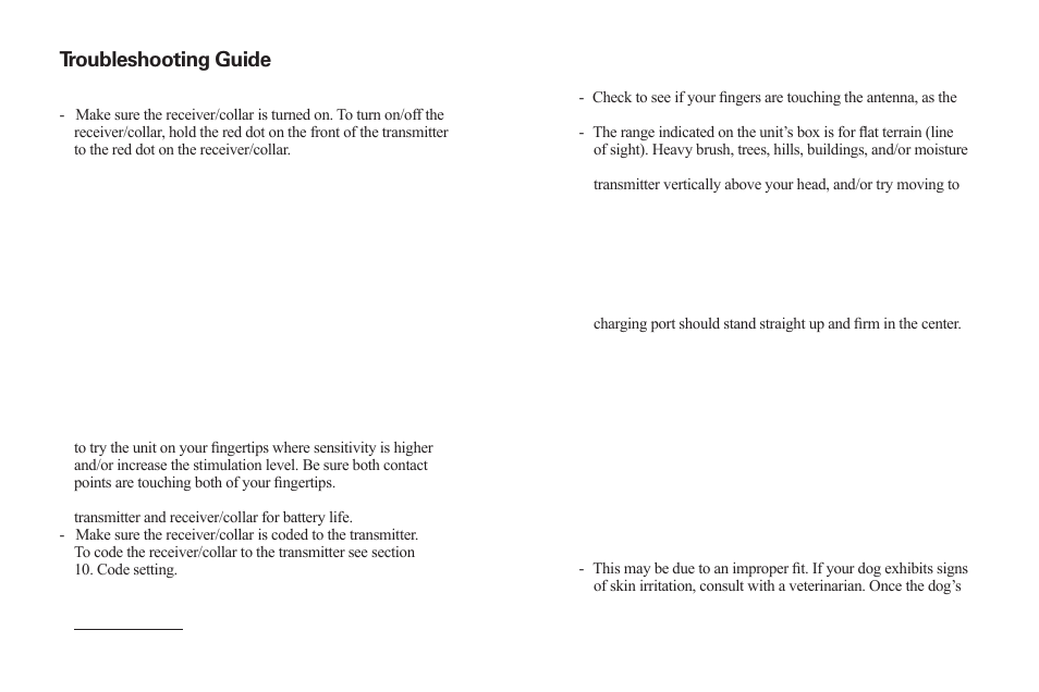 Troubleshooting guide | Dogtra EDGE RT User Manual | Page 14 / 15