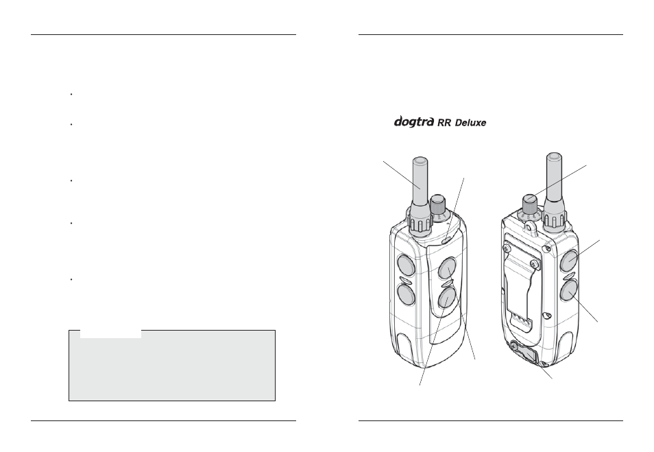 Description of transmitter parts, Important safeguards | Dogtra QL User Manual | Page 4 / 17