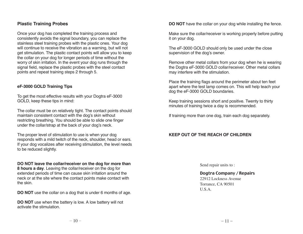 Dogtra Traning Book User Manual | Page 6 / 6