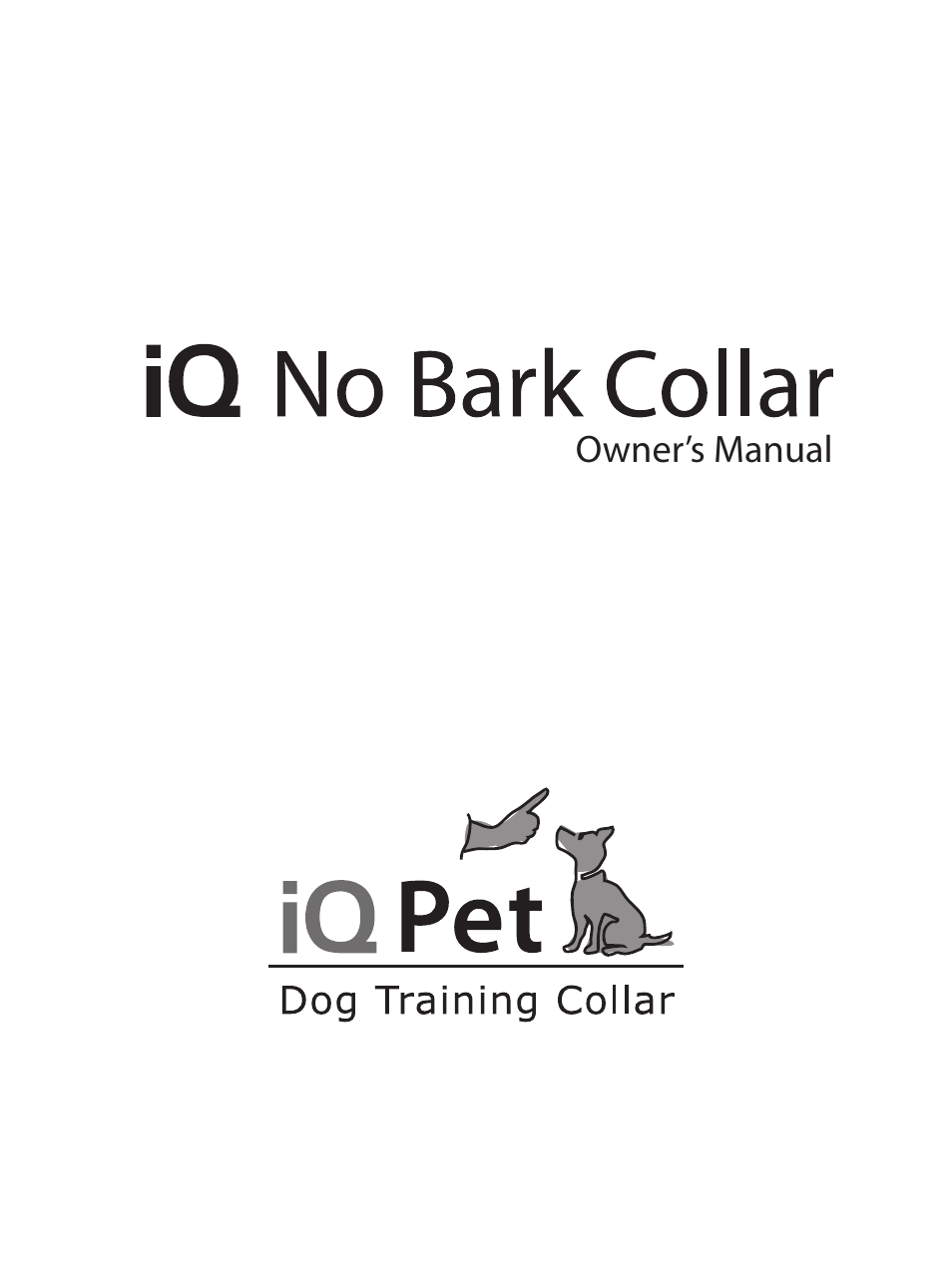 Dogtra iQ No Bark Collar User Manual | 8 pages