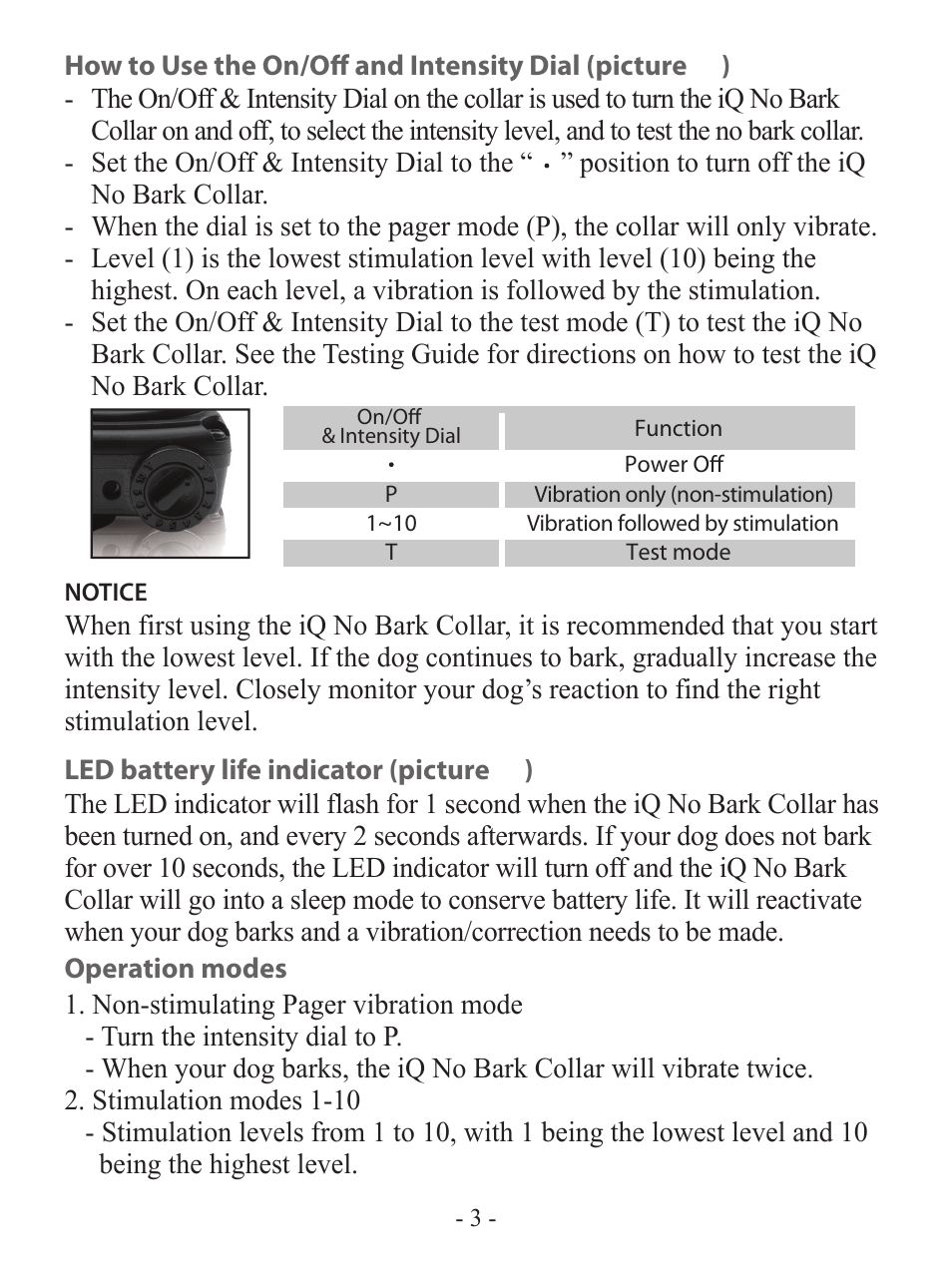 Dogtra iQ No Bark Collar User Manual | Page 4 / 8