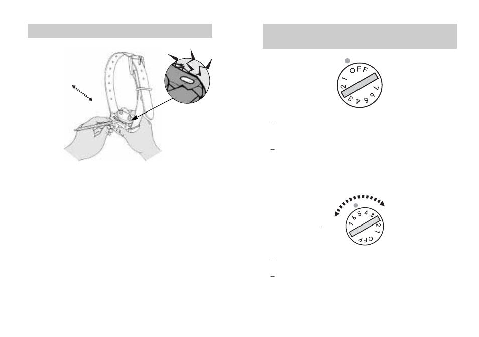 Testing the anti-bark collar, Selecting on-off & intensity levels | Dogtra YS100 User Manual | Page 5 / 8