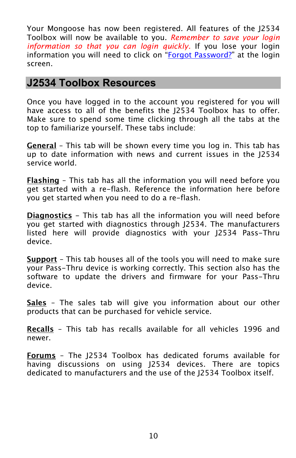 J2534 toolbox resources | Drew Technologies MongoosePr JLR User Manual | Page 10 / 16