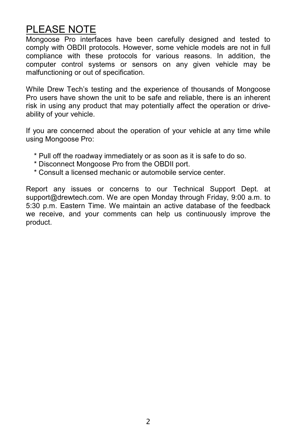 Drew Technologies MongoosePr JLR User Manual | Page 2 / 16