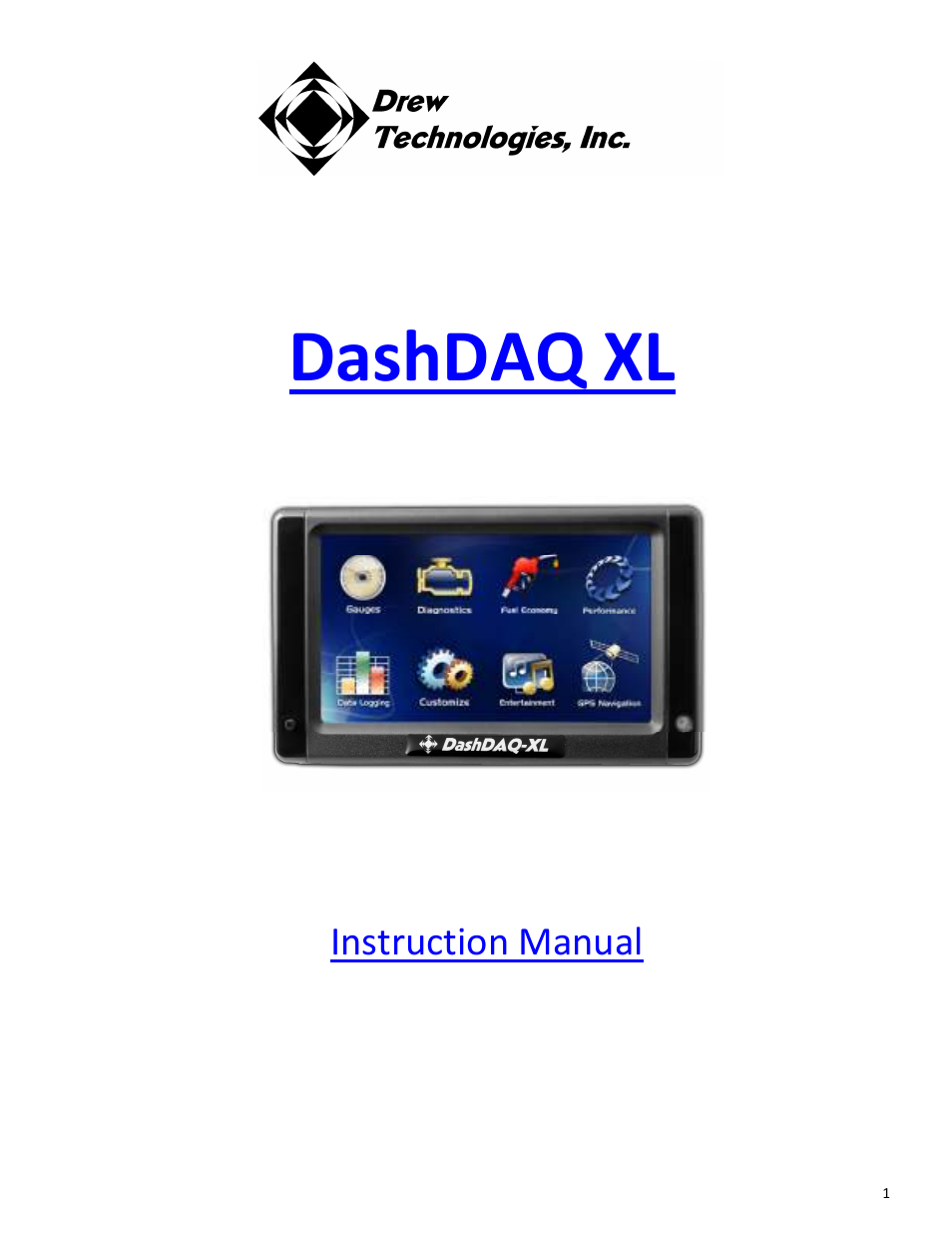Drew Technologies DASHDAQ-XL User Manual | 47 pages