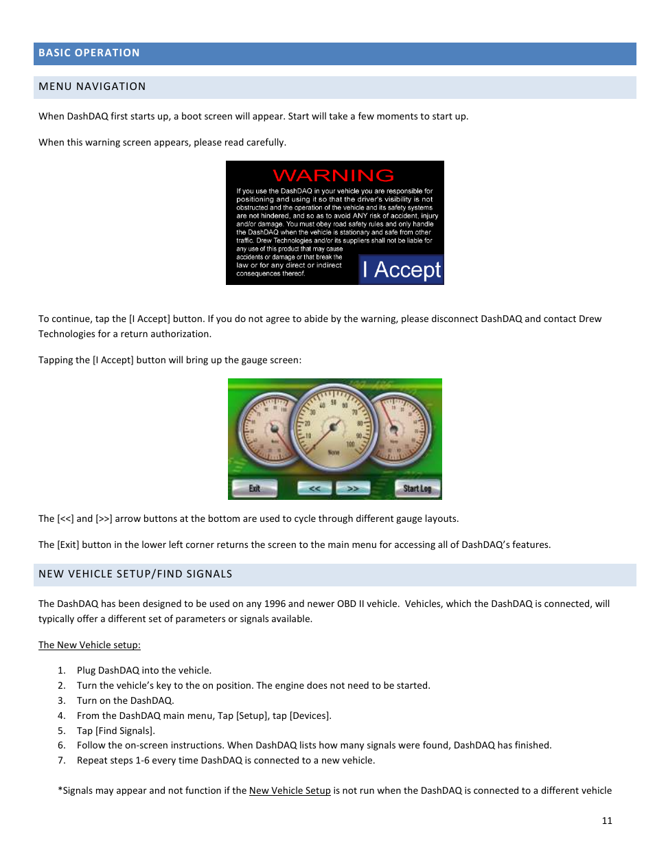 Drew Technologies DASHDAQ-XL User Manual | Page 11 / 47