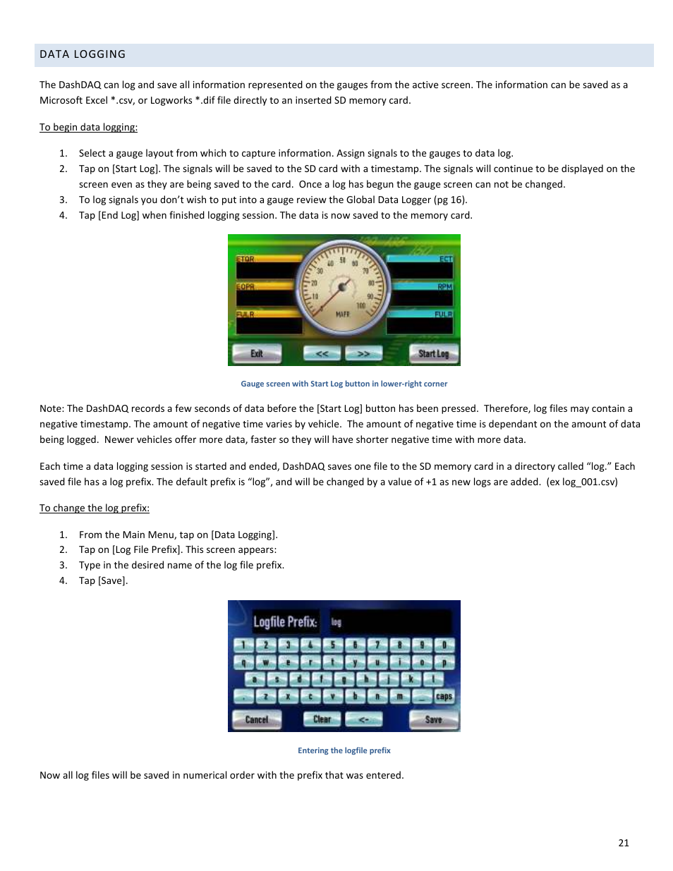 Drew Technologies DASHDAQ-XL User Manual | Page 21 / 47
