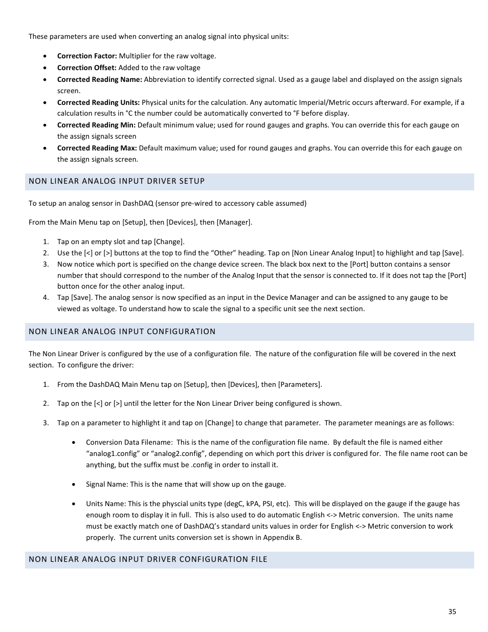 Drew Technologies DASHDAQ-XL User Manual | Page 35 / 47