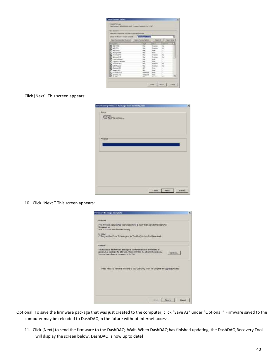 Drew Technologies DASHDAQ-XL User Manual | Page 40 / 47